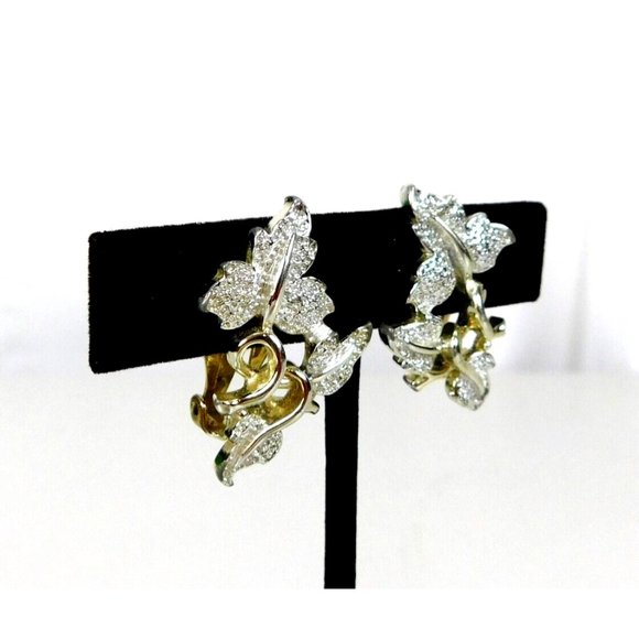 Coventry Plain and Fancy Earrings Sarah Coventry Signed SC Gold and Silver Tone - Picture 2 of 8